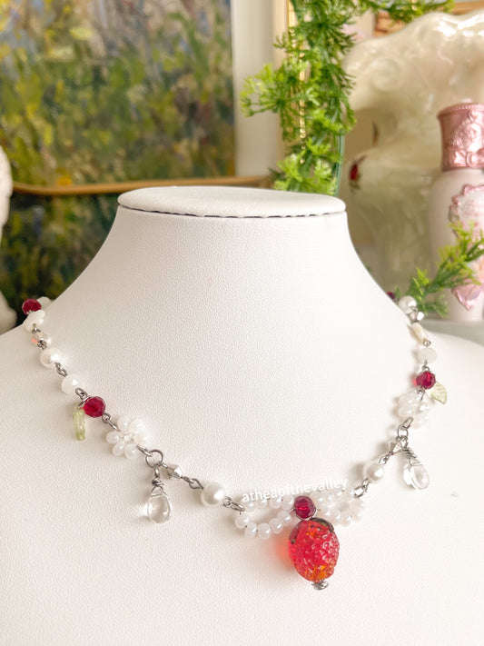 “Ruby” strawberry necklace